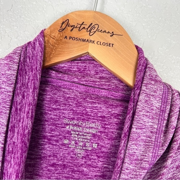 Sweaty Betty Purple Fleece Run Hoodie M – Thumbholes, Heathered, Stretchy - Picture 8 of 10